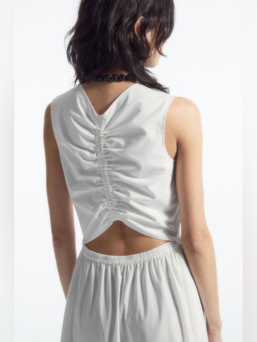COS *NWT* Open Back Tiered Dress in White - Size 2 - Picture 2 of 10
